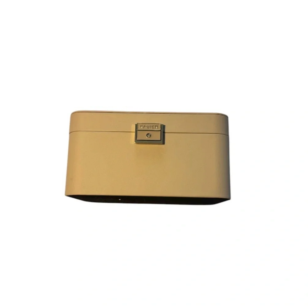 Kamier 2-Tier Beige Jewelry Box with Mirror
